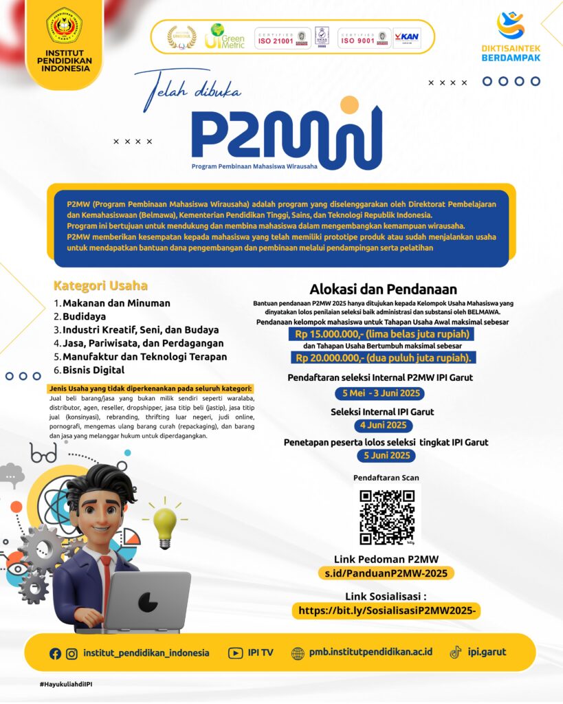 Program P2MW 2025 Resmi Dibuka! Mahasiswa IPI Garut, Ayo Jadi Wirausaha Muda Inovatif