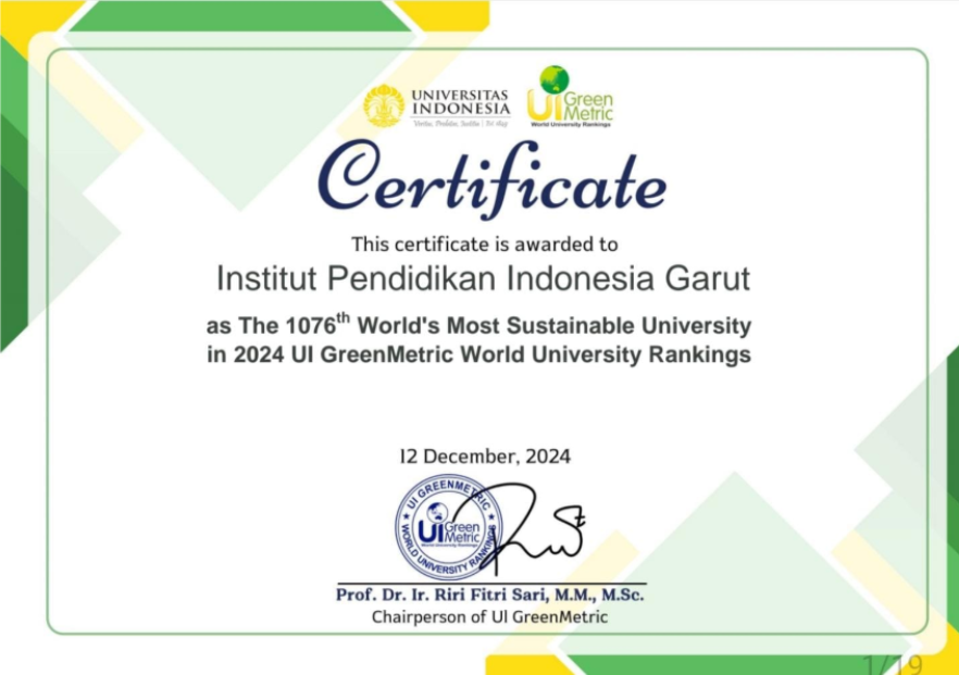 IPI Garut Raih Peringkat ke-1076 Dunia dalam UI GreenMetric World University Rankings 2024: Komitmen Kampus Hijau dan Berkelanjutan