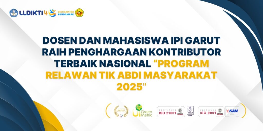 Dosen dan Mahasiswa IPI Garut Raih Penghargaan Kontributor Terbaik Nasional Program Relawan TIK Abdi Masyarakat 2025