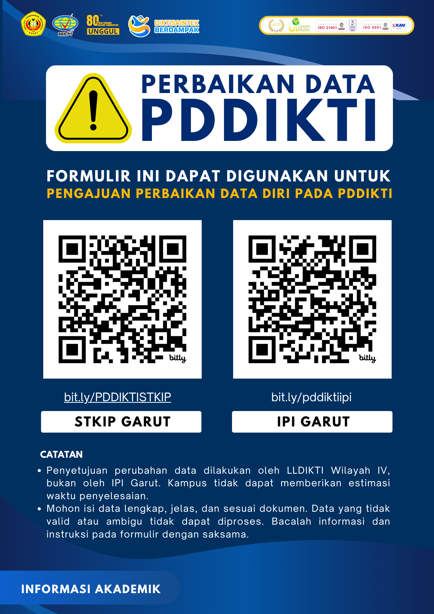 Formulir Perbaikan Data PDDIKTI